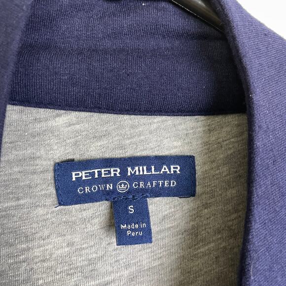 Peter Millar Crown Crafted Ace 1/4 Zip Shirt Mens Small Blue Long Sleeve PVCC - Picture 9 of 11